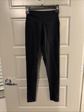 aerie Black Active Leggings with Subtle Logo